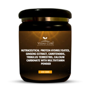 NUTRACEUTICAL PROTEIN HYDROLYSATES, GINSENG EXTRACT, CAROTENOIDS, TRIBULUS TERRESTRIS, CALCIUM CARBONATE WITH MULTIVITAMIN POWDER 200 GM
